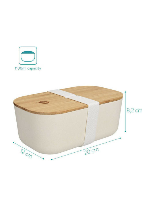 Navaris Bento Δοχείο Φαγητού Μπαμπού White 1lt