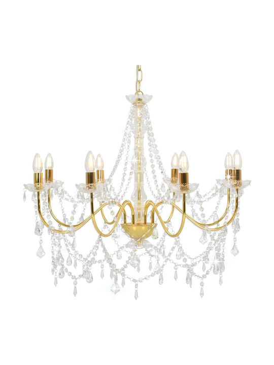 vidaXL Candelabru 8xE14 cu Lumânări Auriu 281607