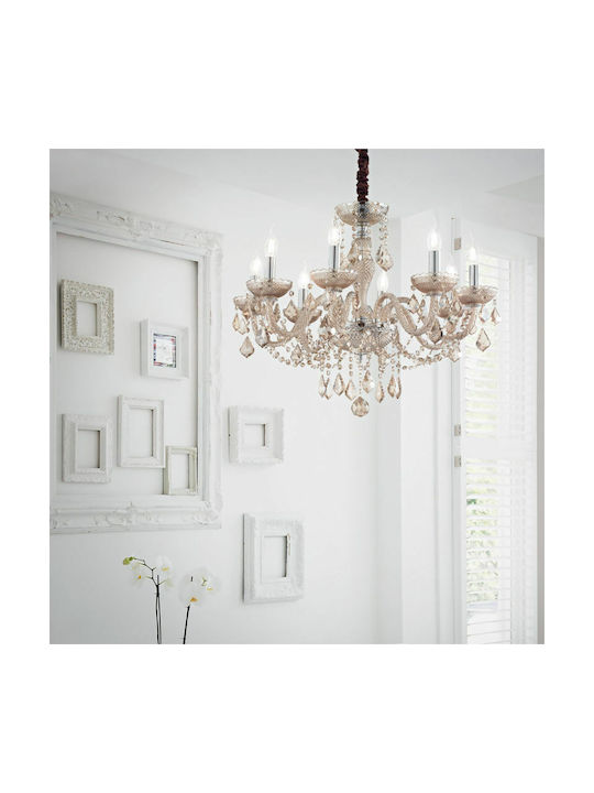 Ideal Lux Rose Sp8 Πολυέλαιος 8xE14 με Κεράκια Μελί 166889