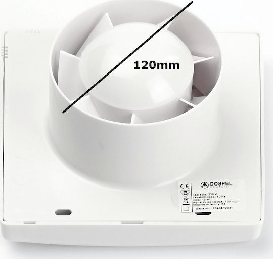 Dospel Rico 120 S Επιτοίχιος Εξαεριστήρας Μπάνιου 120mm Λευκός
