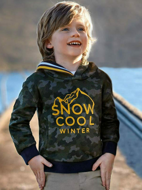 Mayoral Kids Sweatshirt with Hood and Pocket Green