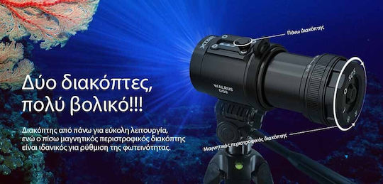 XTAR D08 Φακός Κατάδυσης Επαναφορτιζόμενος LED με Φωτεινότητα 2000lm για Βάθος έως 100m