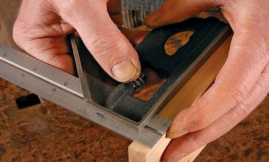 Kreator Carpenters Steel Angle Ruler with Spirit Level 30cm