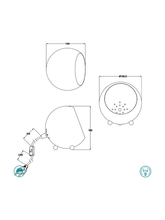 Trio Lighting Billy Lustră Decorativă cu Soclu pentru Bec E14 Negru