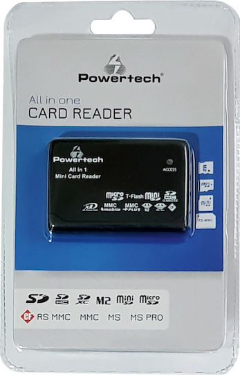 Powertech Card Reader USB 2.0 για SD/microSD/MemoryStick/CompactFlash