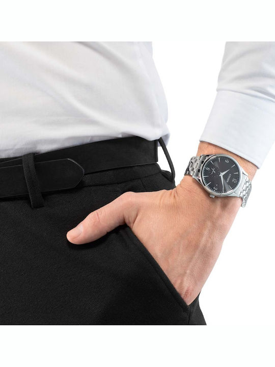 Citizen Ανδρικό Ρολόι 40mm Μπαταρίας με Ασημί Μεταλλικό Μπρασελέ
