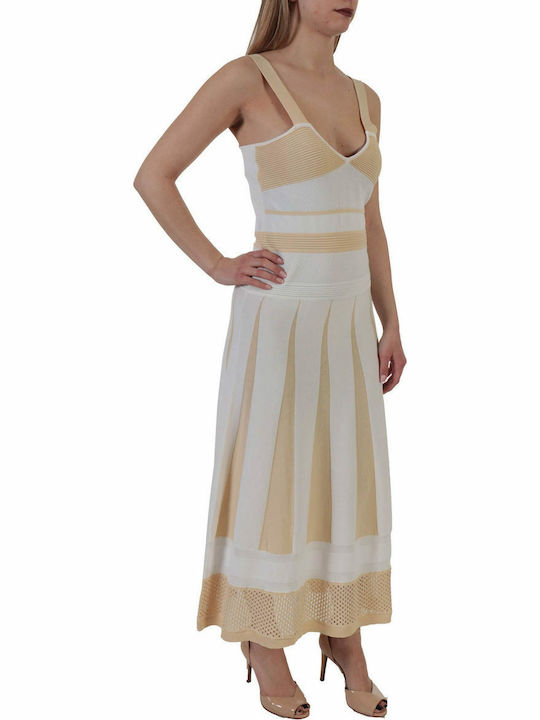 PINKO PINKO PINKO KLEID LIPARI BEIGE-WEISS