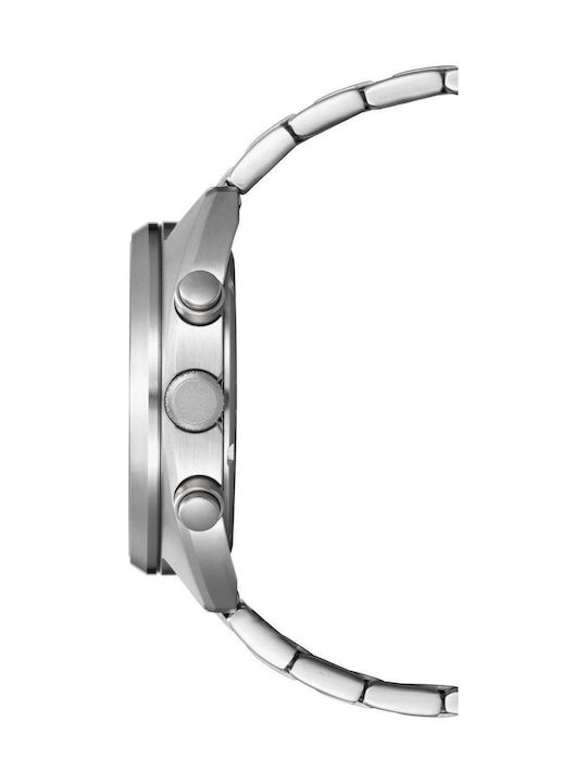 Citizen Ανδρικό Ρολόι 41mm Χρονογράφος Μπαταρίας με Ασημί Μεταλλικό Μπρασελέ