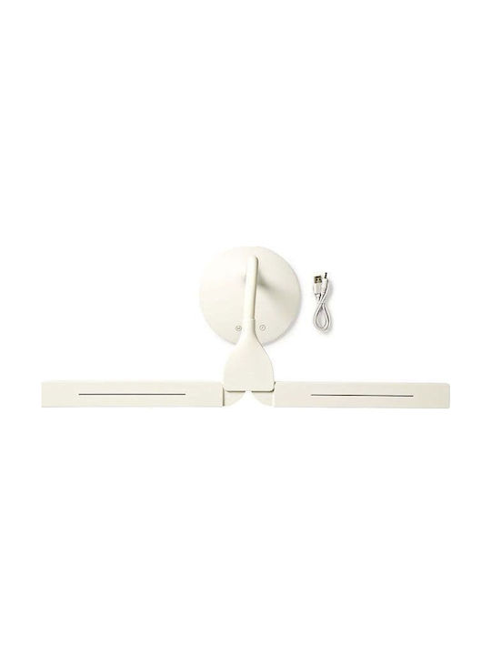 Nedis Rechargeable LED Office Lamp with Flexible Arm in White Color