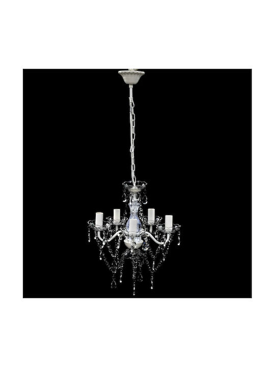 vidaXL Kronleuchter 5xE14 mit Kerzen Transparent 240309