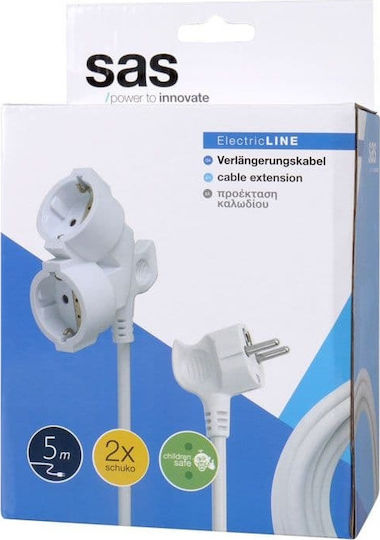 SAS Extension Cable Cord 3 x 1.5mm²/5m White