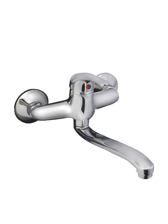 Minardi KH8609-1 Kitchen Faucet Wall Silver