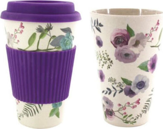 Mug Bamboo with Lid Purple 400ml