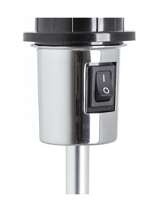 Rendl Light Studio Gardette Table Metal Table Lamp for Socket E27 with Black Shade and Silver Base