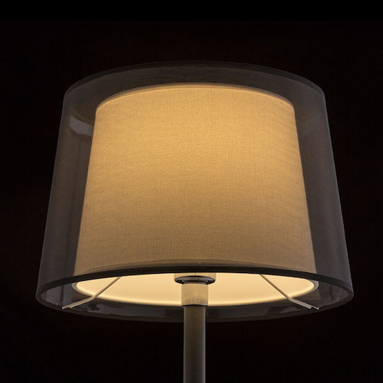Rendl Light Studio Esplanade Table Metal Lampă de masă pentru Soclu E27 cu Abajur Gri și Bază Negru