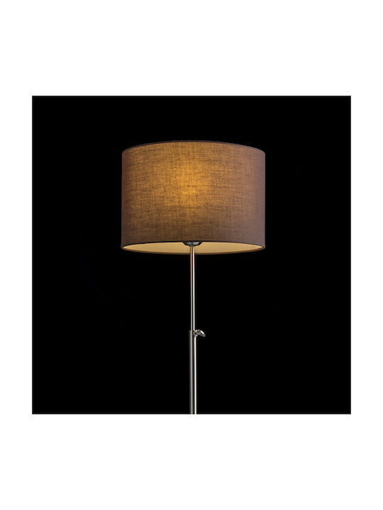 Rendl Light Studio Edika Table Metal Lampă de masă pentru Soclu E27 cu Abajur Maro și Bază Argintiu