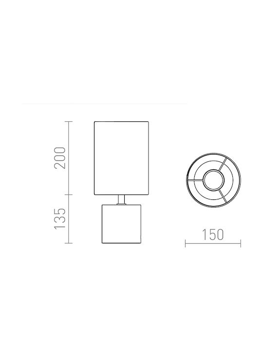 Rendl Light Studio Camino Table With Shade Πορτατίφ με Λευκό Καπέλο και Λευκή Βάση