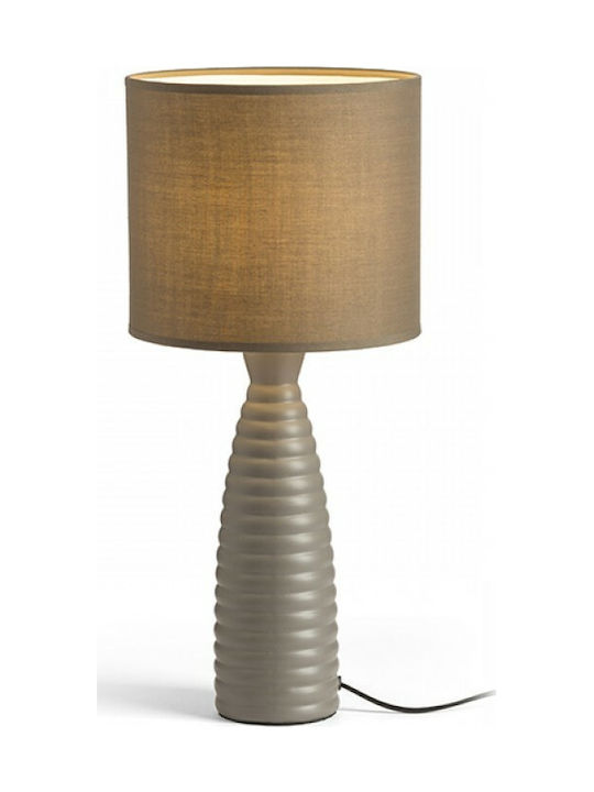 Rendl Light Studio Laura Метална Настолна лампа за Цокъл E27 с Кафяв Абажур и Сив Основа