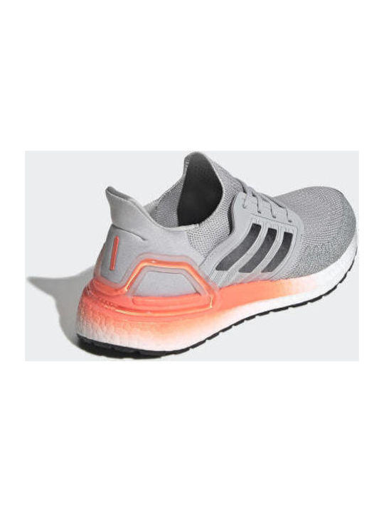 Ultraboost 20 Sport Shoes Running Grey Two / Night Metallic / Signal Coral