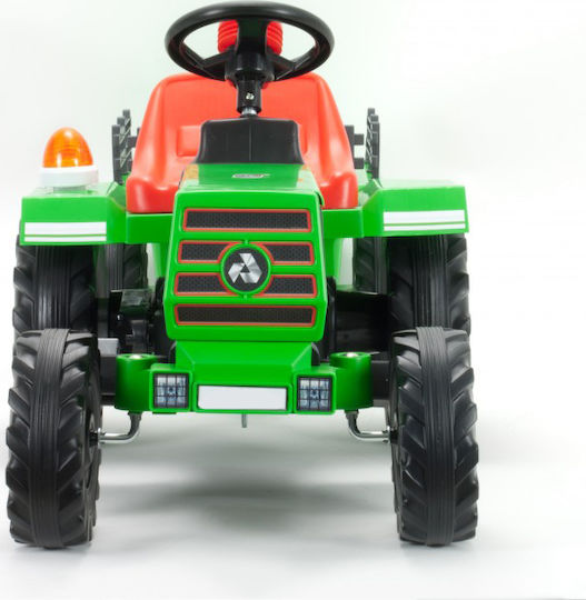 Kinderfahrzeug mit Traktor Bewegung Fuß zu Boden mit Anhänger mit Pedal Grün