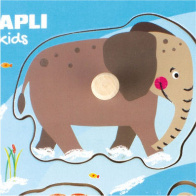 Ξύλινο Παιδικό Puzzle Σφηνώματα Ζώα για 1+ Ετών 3pcs Apli Kids
