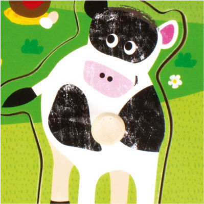 Ξύλινο Παιδικό Puzzle Σφηνώματα Φάρμα για 1+ Ετών 3pcs Apli Kids