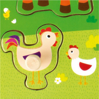 Ξύλινο Παιδικό Puzzle Σφηνώματα Φάρμα για 1+ Ετών 3pcs Apli Kids
