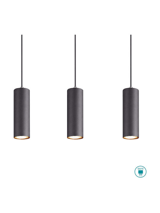 Trio Lighting Marley Μοντέρνο Κρεμαστό Φωτιστικό Πολύφωτο Ράγα για 4 Λαμπτήρες GU10 σε Μαύρο Χρώμα