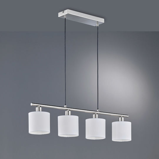 Trio Lighting Tommy Pendant Light White Rail for 4 Bulbs E14, E.14 75cm