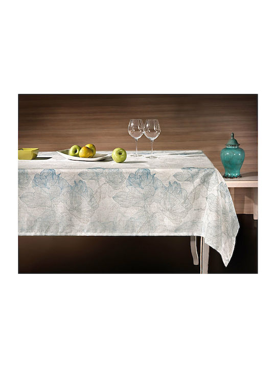 Saint Clair 1009 Polyester Stain Resistant Tablecloth Πετρόλ 145x180cm