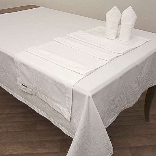 Anna Riska Πετσέτα Φαγητού Σετ 4τμχ 2410 Σετ White 53x53εκ.