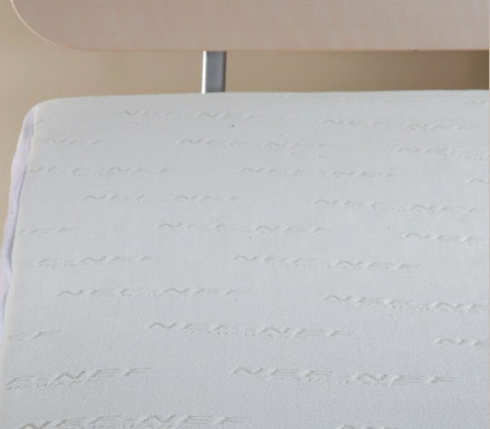 Nef-Nef Homeware Protective Cover Queen Waterproof with Skirt Jacquard White 160x200+30cm