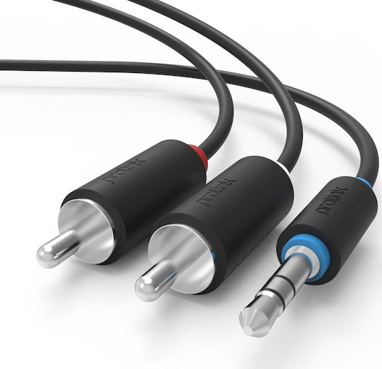 Prolink Audio Cable 3.5mm Male - RCA Male Black 1.5m PB103-0150