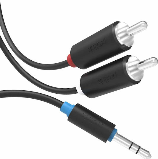 Prolink Audio Cable 3.5mm Male - RCA Male Black 1.5m PB103-0150