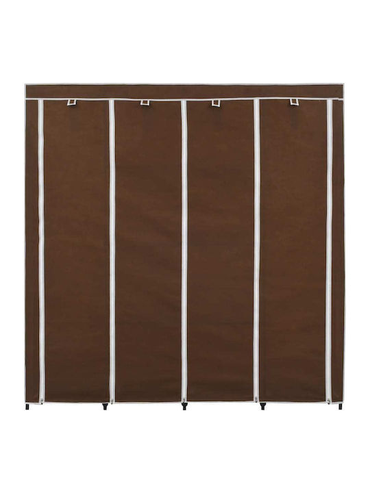 vidaXL Stoffschrank mit Reißverschluss und Regalen in Braun Farbe 175x45x170cm