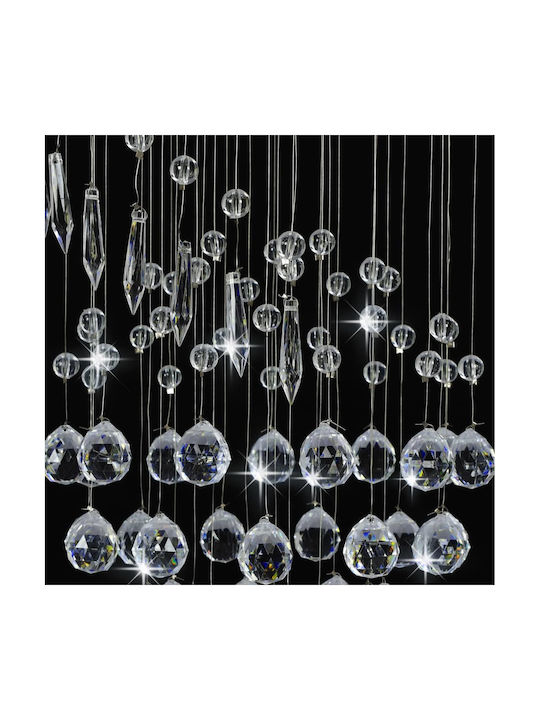 vidaXL Pendant Light Silver with Crystals for Socket G9 30x80cm