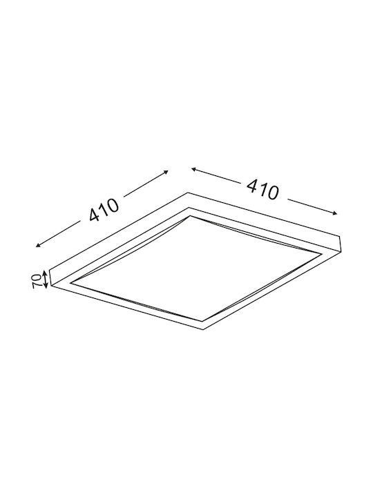 Aca Indiana Ceiling Mount Light 37.5cm Silver with Socket E27