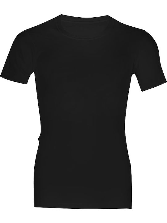 Men's Undershirt Short-sleeved in Black Color