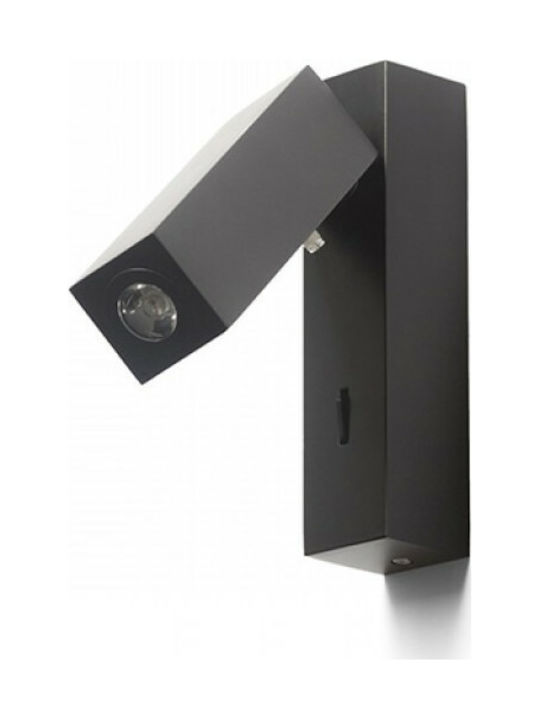 Rendl Light Studio Fado I Wall Единично LED Неутрално бяло Спот в Черен Цвят