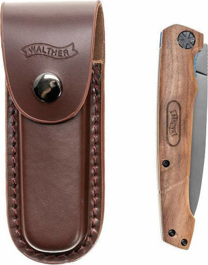 Walther BWK1 Taschenmesser Braun in Lederhülle