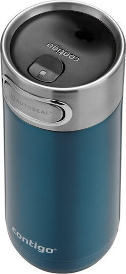 Contigo Luxe Autoseal Glass Thermos Stainless Steel BPA Free 360ml Blue with Mouthpiece