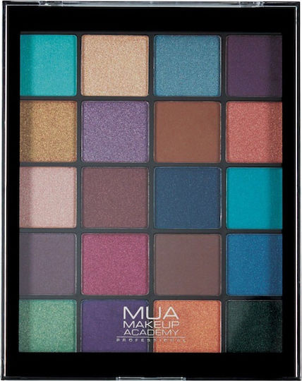 MUA 20 Shade Παλέτα με Σκιές Ματιών σε Στερεή Μορφή Peacock Plumage 22gr