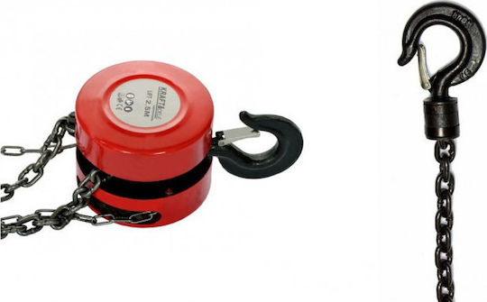 Kraft & Dele Chain Hoist 1T with Chain 2.5 m for Weight Load up to 1t Red