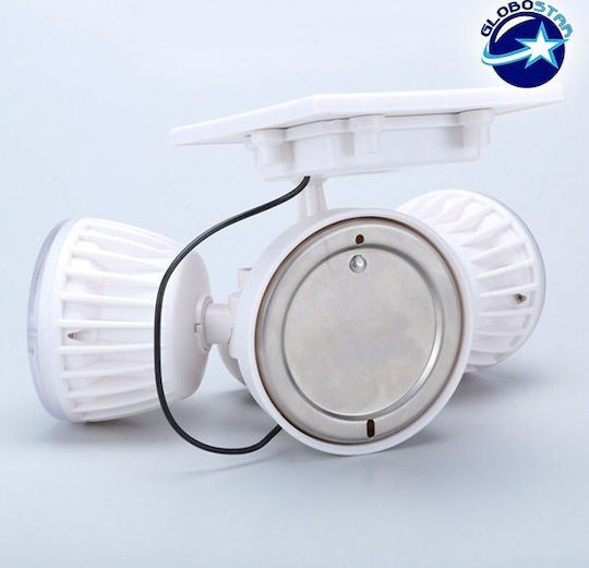 GloboStar Στεγανός Ηλιακός Προβολέας LED 30W Ψυχρό Λευκό 6000K με Αισθητήρα Κίνησης και Φωτοκύτταρο IP65