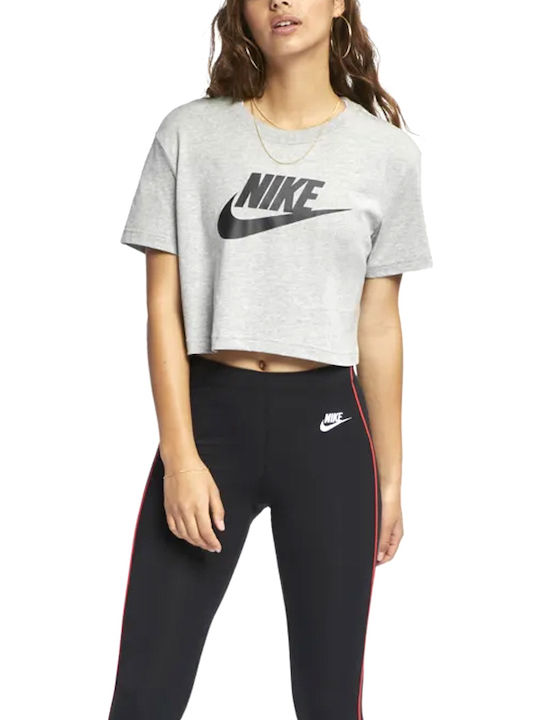 Sportswear Damen Sport Crop Top Kurzarm Gray