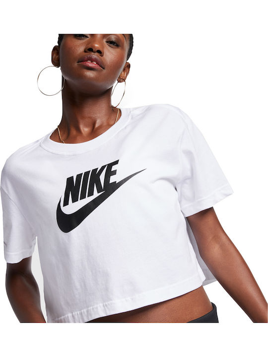 Sportswear Essential Women's Athletic Crop Top Short Sleeve White
