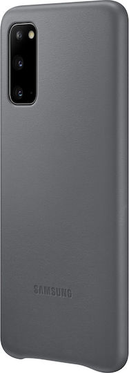 Samsung Leather Cover Coperta din spate Piele artificială Gri (Galaxy S20)