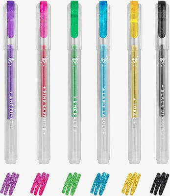 Legami Milano Shine Like a Diamond Pen Gel 1mm with Multicolour Ink 6pcs