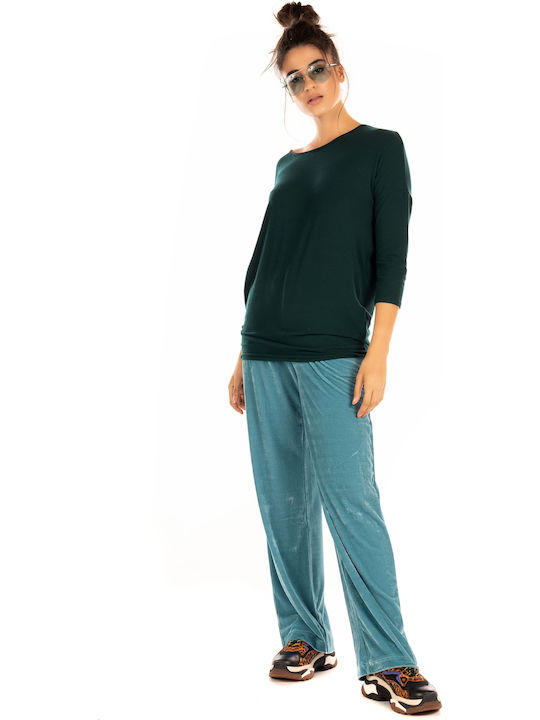 Women's Long Sleeve Sport Knitting Sweater Green