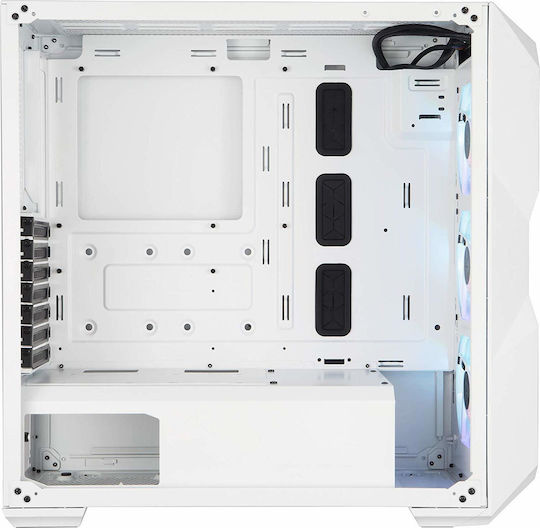 CoolerMaster Masterbox TD500 Mesh Gaming Midi Tower Κουτί Υπολογιστή με Πλαϊνό Παράθυρο και RGB Φωτισμό Mesh White w/ Hub